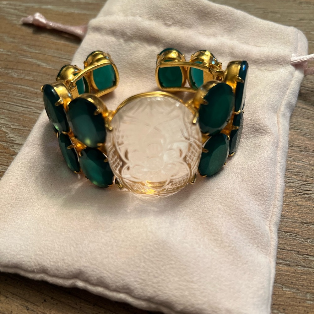 Bounkit Green Topaz Hinged Cuff